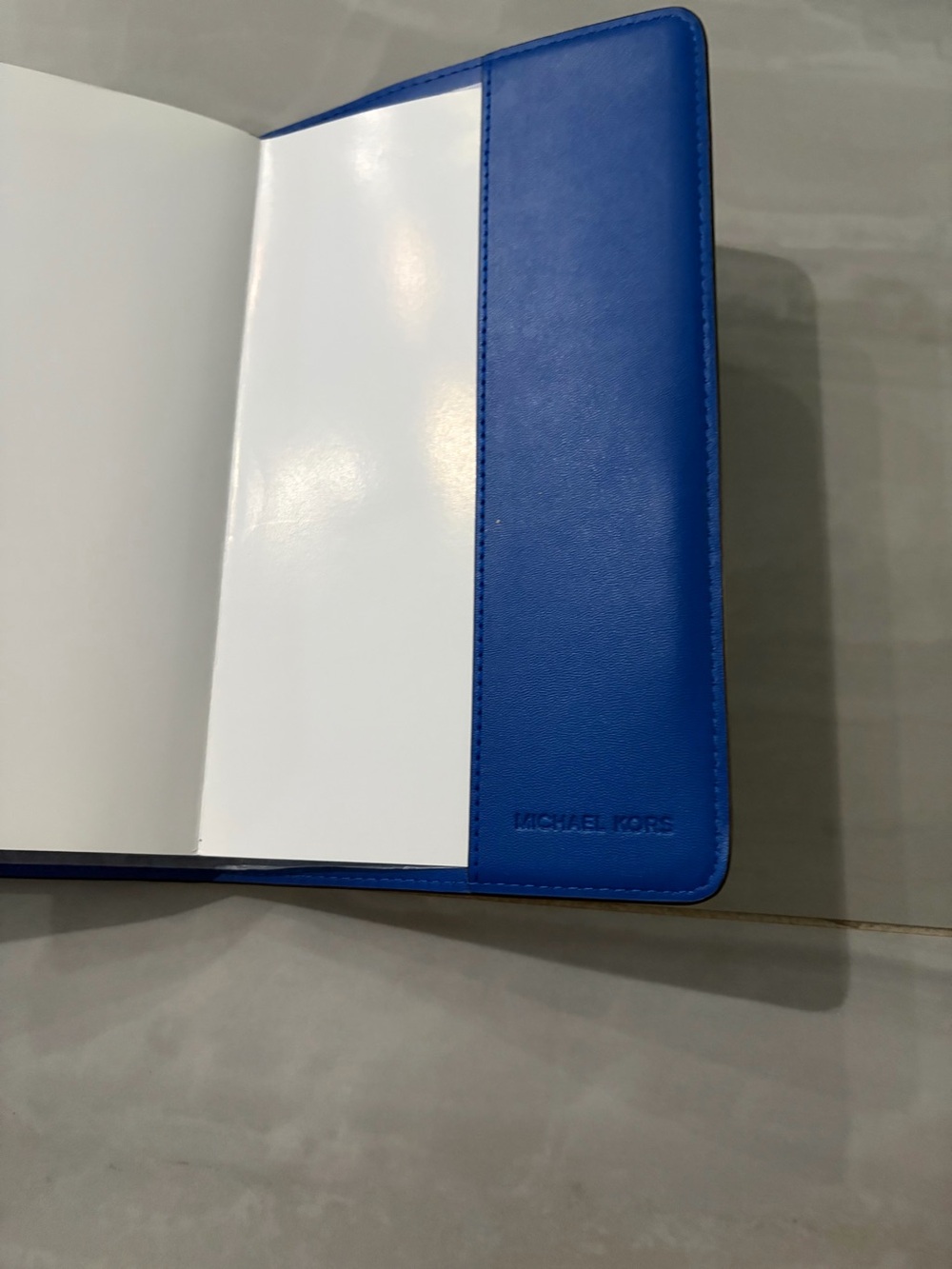 Michael Kors Light Blue and Navy Stripe MK Notebook Cover - Picture 4 of 5